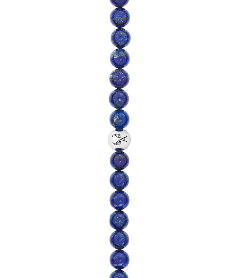 Lapislazuli Armband Erzengel Zadkiel Herren Silberkugel Detail
