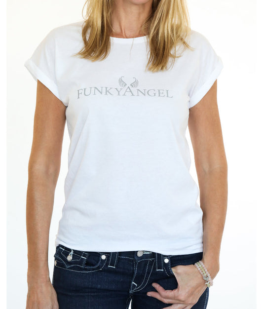 Funky Angel T-Shirt Schutzengel silber