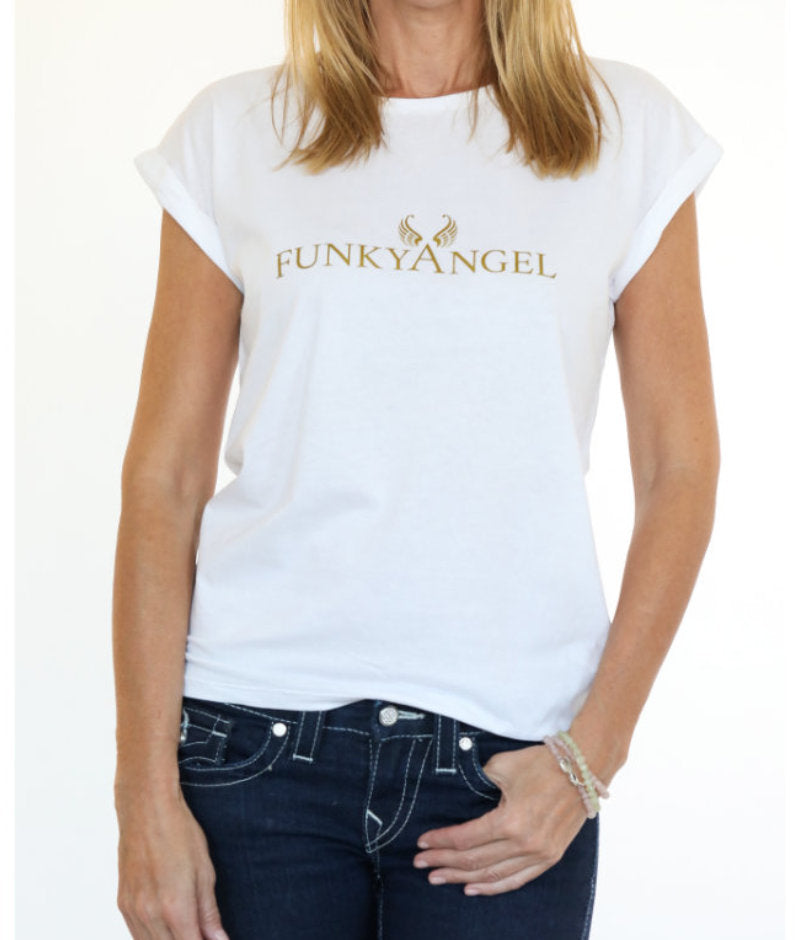Funky Angel T-Shirt Schutzengel gold